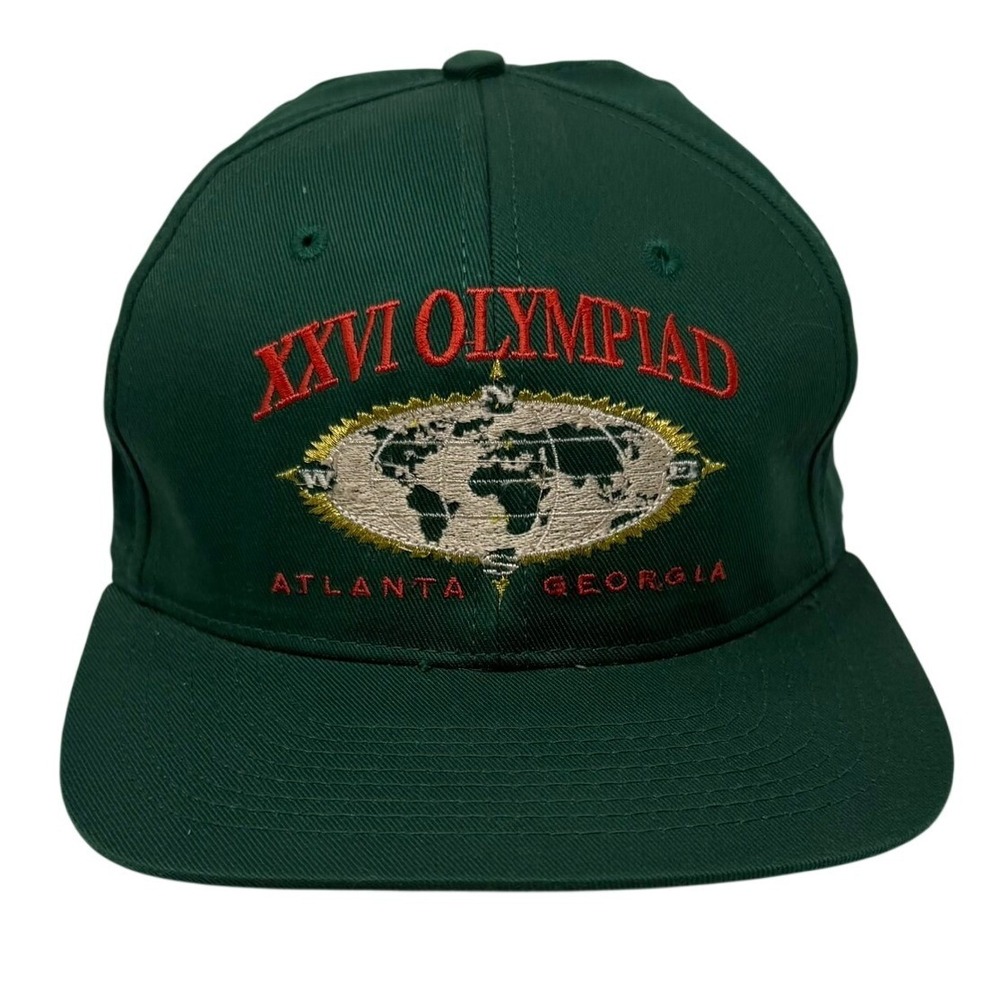 Olympics 1996 Hanes Hat XXVI Olympiad Atlanta Georgia Green Snapback OSFA